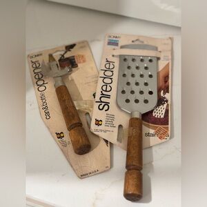 Vintage Bonny Can & Bottle Opener + Stainless Steel Shredder Lot of 2 NOS USA